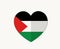 Palestine Flag Heart Emblem Middle East country Icon