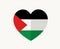 Palestine Flag Heart Emblem Middle East country Icon