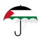 Palestine flag umbrella. Social security concept. National flag of Palestine vector illustration