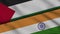 Palestine and India Flags, Breaking News, Political Diplomacy Crisis Concept