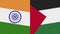Palestine and India Two Half Flags Together