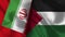 Palestine and Iran Realistic Flag â€“ Fabric Texture Illustration