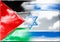 Palestine and israel metallized flags