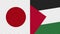Palestine and Japan Two Half Flags Together