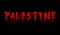 Palestine lettering in blood texture over black background