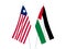 Palestine and Liberia flags