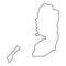 Palestine map from black contour curves lines on white background. Vector illustration