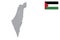 Palestine map with flag.