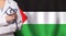 Palestine medicine and healthcare concept. Doctor close up against flag of Palestina background