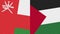 Palestine and Oman Two Half Flags Together