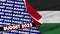 Palestine Realistic Flag with Budget 2023 Title Fabric Texture 3D Illustration