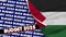 Palestine Realistic Flag with Budget 2025 Title Fabric Texture 3D Illustration