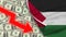 Palestine Realistic Flag, Usa Dollar, Descending Zigzag Red Arrow Illustrations