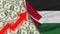 Palestine Realistic Flag, Usa Dollar, Rising Zigzag Red Arrow