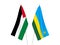 Palestine and Republic of Rwanda flags