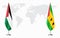 Palestine and Sao Tome and Principe flags for official meeti