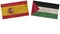 Palestine and Spain Flags Together Paper Texture Illustration