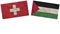 Palestine and Switzerland Flags Together Paper Texture Illustration