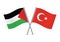 Palestine and Turkey crossed flags.