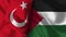 Palestine and Turkey Realistic Flag â€“ Fabric Texture Illustration