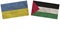 Palestine and Ukraine Flags Together Paper Texture Illustration