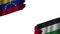 Palestine and Venezuela Flags, Obsolete Torn Weathered, Crisis Concept, 3D Illustration