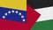 Palestine and Venezuela Two Half Flags Together