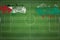 Palestine vs Bulgaria Soccer Match, national colors, national flags, soccer field, football game, Copy space