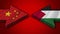 Palestine vs China Arrow Flags â€“ 3D Illustrations