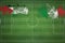 Palestine vs Italy Soccer Match, national colors, national flags, soccer field, football game, Copy space