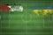Palestine vs Ukraine Soccer Match, national colors, national flags, soccer field, football game, Copy space