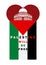 Palestine will be free lettering over the national flag of palestine and al dome of the rock mosque in the shape of a heart on the