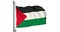 Palestinian flag waving on white background, animation. 3D rendering