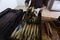 A Palestinian man prepares mackerel to be smoked in Rafah in the southern Gaza Strip