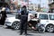 The Palestinian police organizes the traffic wearing a precautionary mask against the Coronavirus