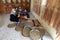 Palestinian women make traditional cakes in preparation for the upcoming holiday of Eid al-Fitr marking the end of Ramadan