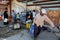 Palestinians fill water from pipes provided by the United Nations Relief and Works Agency UNRWA