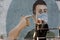 Palestinians go to take vaccine doses and spray sterilizers