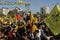 Palestinians participate in commemorating the 18th anniversary of the death of the founder of the Fatah movement and the head of t