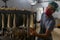 Palestinians prepare smoked fish `ranga` and sell it in the market in preparation for Eid Al-Fitr Day