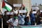 Palestinians stage a protest against the normalization deal between Bahrain-United Arab Emirates` UAE and Israel