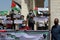 Palestinians stage a protest against the normalization deal between Bahrain-United Arab Emirates` UAE and Israel
