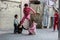 Palestinians in the streets of Rafah refugee camp in the southern Gaza Strip