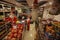 Palestinians wear Santa Claus clothes in a chocolate shop in preparation for the New Year