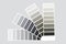 The palette is gray. Fan-shaped palette vector. Gray squares with a gradient. Set of gray textures