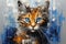 palette knife textured painting cat adorable kitty cute animal beautiful cat