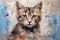 palette knife textured painting cat adorable kitty cute animal beautiful cat