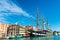 The Palinuro moored in Venice Italy