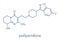 Paliperidone 9-hydroxyrisperidone antipsychotic drug molecule. Skeletal formula.
