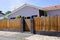 Palisade wooden panel fence for home and gate access garden house